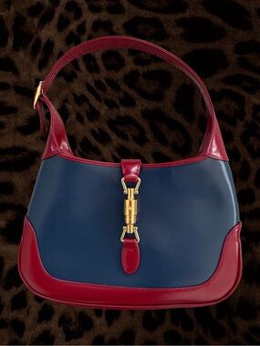 Gucci Jackie 1961 Small Cherry Red + Navy Shoulder Bag